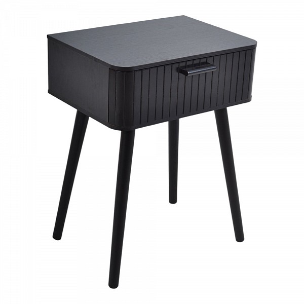 ΚΟΜΟΔΙΝΟ ΞΥΛΙΝΟ ΜΕ ΣΥΡΤΑΡΙ ΣΕ ΜΑΥΡΟ ΧΡΩΜΑ 40x29x52εκ. ANKOR  846153