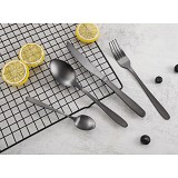 ΣΕΤ 16  ΜΑΧΑΙΡΟΠΙΡΟΥΝΑ INOX ΣΕ ΜΑΥΡΟ ΜΑΤ ΧΡΩΜΑ ANKOR