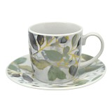 ANKOR Σετ Φλυτζανιών Καφέ 110ml Πορσελάνης με Φυλλωτό Σχέδιο  Κομψό & Φυσικό   848416