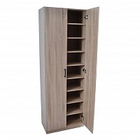 ANKOR Παπουτσοθήκη Ντουλάπα Ξύλινη 60x35x173εκ. Φυσικό Χρώμα | 2 Πόρτες & 9 Ράφια   845057