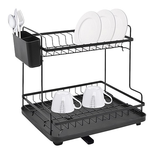 ΠΙΑΤΟΘΗΚΗ ΔΙΩΡΟΦΗ ΜΕΤΑΛΛΙΚΗ ΜΑΥΡΗ ΜΑΤ 46,3x30x38,3εκ.ANKOR