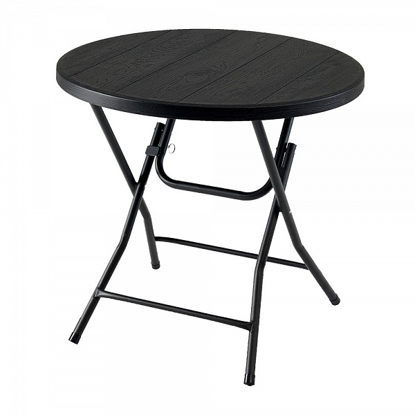 ΤΡΑΠΕΖΙ ΠΤΥΣΣΟΜΕΝΟ ΠΛΑΣΤΙΚΟ ΜΑΥΡΟ ΣΕ ΟΨΗ ΞΥΛΟΥ ΜΕ ΜΕΤΑΛΛΙΚΑ ΠΟΔΙΑ 80x74εκ. ANKOR  849994