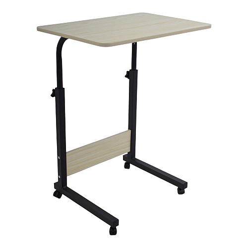 Τηλεσκοπικό Τροχήλατο Τραπέζι ANKOR Φυσικό & Μαύρο 60x40x65–89εκ. | Ρυθμιζόμενο Ύψος & Ρόδες