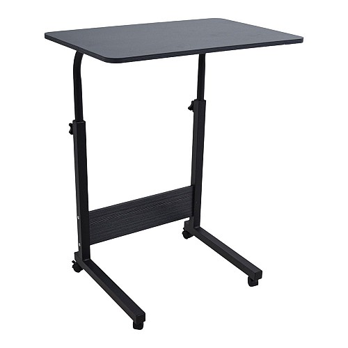 Τηλεσκοπικό Τροχήλατο Τραπέζι Μαύρο 60x40x65-89εκ. | Ρυθμιζόμενο Ύψος & Ρόδες ANKOR