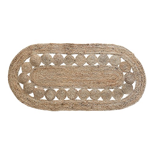 ΧΑΛΙ ΟΒΑΛ ΑΠΟ 100% ΓΙΟΥΤΑ ΜΕ ΔΙΑΤΡΗΤΟ ΣΧΕΔΙΟ 60x120εκ. ANKOR