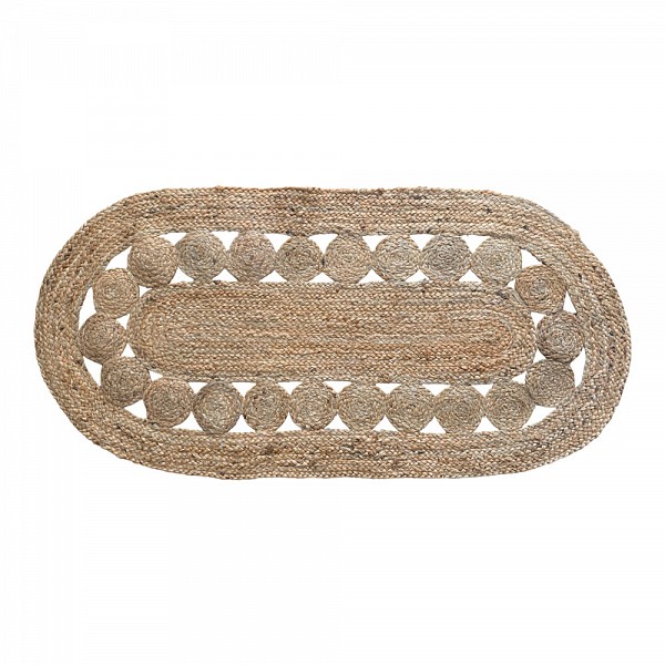 ΧΑΛΙ ΟΒΑΛ ΑΠΟ 100% ΓΙΟΥΤΑ ΜΕ ΔΙΑΤΡΗΤΟ ΣΧΕΔΙΟ 60x120εκ. ANKOR