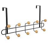 ESTIA ΚΡΕΜΑΣΤΡΑ ΠΟΡΤΑΣ ΜΕΤΑΛΛΙΚΗ 52x7.5x23cm 10 ΘΕΣΕΩΝ ΜΑΥΡΗ