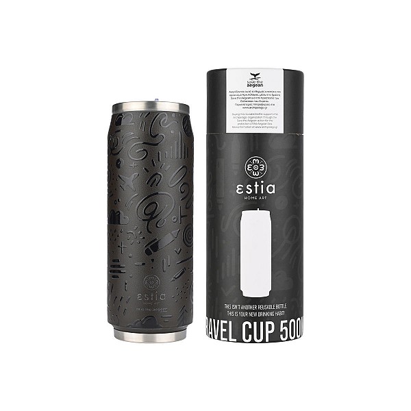 ESTIA ΘΕΡΜΟΣ TRAVEL CUP SAVE THE AEGEAN 500ml NOIR ECHO