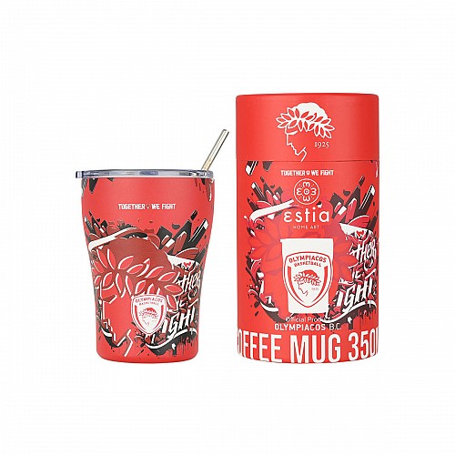 ESTIA ΘΕΡΜΟΣ COFFEE MUG OLYMPIACOS BC EDITION TOGETHER WE FIGHT 350ml