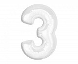 Number B&C White White Number 3 Foil Balloon 92 cm