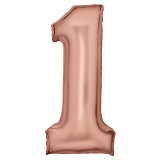Number Lustre Rose Gold Number 1 Foil Balloon 86 cm