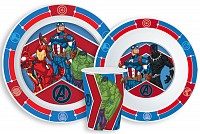 Avengers Army dinner set, micro plastic set, with glass 260 ml
