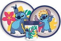 Disney Lilo and Stitch Palms Disney Lilo & Stitch Non-Slip Dinner Set, Microwaveable Plastic