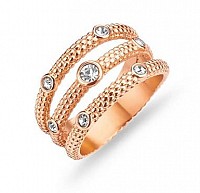 Victoria Rose gold colored white stone ring