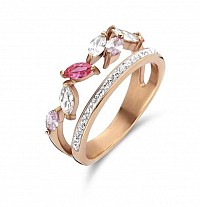 Victoria Rose gold colored gemstone ring