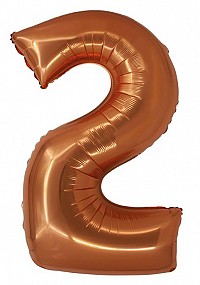 Number Copper Copper Number 2 Foil Balloon 76 cm