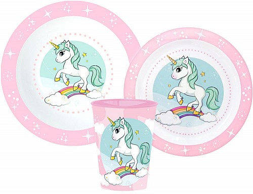 Unicorn Range dinner set, micro plastic set, with cup 260 ml