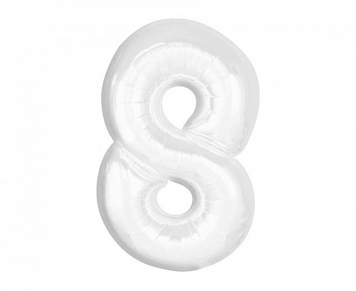 Number B&C White White number 8 foil balloon 92 cm