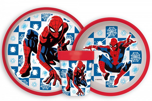 Spiderman Midnight Flyer non-slip dinner set, micro plastic set
