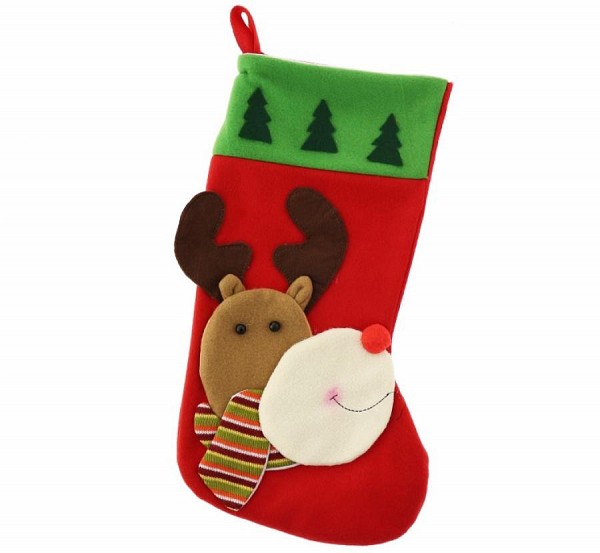 Christmas Brown Reindeer stocking, boot 41 cm