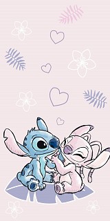 Disney Lilo and Stitch Pink Bath Towel, Beach Towel 70x140cm