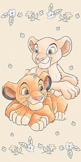Disney The Lion King Simba & Nala Bath Towel, Beach Towel Yellow 70*140cm