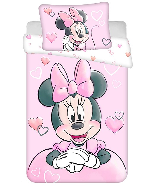 Disney Minnie  Powder pink children's bedding set 100×135 cm, 40×60 cm