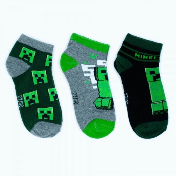 Minecraft childrens no-show socks 23/26