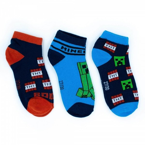 Minecraft childrens no-show socks 23/26