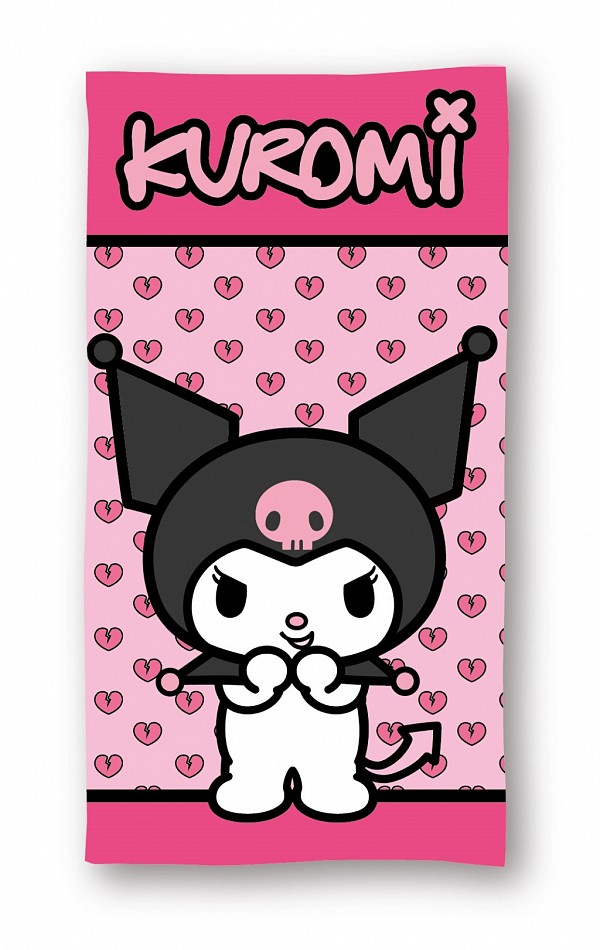 Hello Kitty Kuromi Pink bath towel, beach towel 70x140cm (Fast Dry)