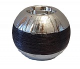 Κηροπήγιο Κεραμικό Μαύρο/Ασημί