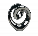 Αφηρημένο Ασημί Διακοσμητικό Κεραμικό 26X15.5X32.5εκ.