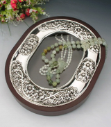 Καρβούνης Στεφανοθήκη Οβάλ Επάργυρη Καφέ 25x31εκ. 104Q1059