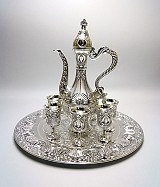 Επάργυρα Ποτήρια Λικέρ Με Κανατάκι Και Δίσκο Σετ 8τεμ 101HQ22436