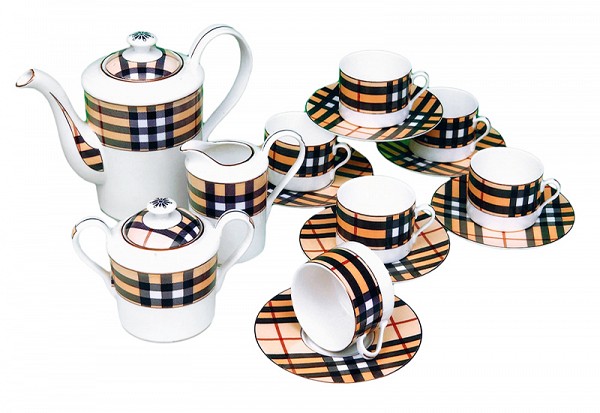 Σερβίτσιο Τσαγιού Πορσελάνης 15τεμ. Καρό