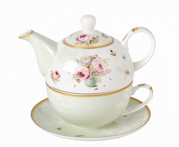 Σετ Φλιτζάνι Τσαγιού Με Τσαγιέρα Και Πιατάκι Πορσελάνης 3τεμ.  Floral Paris Roses Μ24060-6 LM