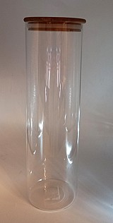 Βάζο Αποθήκευσης Γυάλινο Με Ξύλινο Καπάκι  10x33cm  2200ml