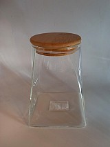 Βάζο Αποθήκευσης Γυάλινο Με Ξύλινο Καπάκι 14x15.2cm  950ml