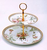 Πιατέλα-Τουρτιέρα Πορσελάνης 2όροφη English Floral Flowers