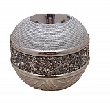 Κεραμικό Κηροπήγιο Ρεσώ Ζαχαρί/Ασημί H2147M-DJ18C