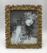 Κορνίζα Polyresin Χρυσή Ανάγλυφη Λουλούδια  22210-81 20×25εκ.