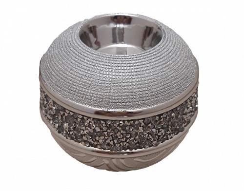 Κεραμικό Κηροπήγιο Ρεσώ Ζαχαρί/Ασημί H2147S-DJ18C