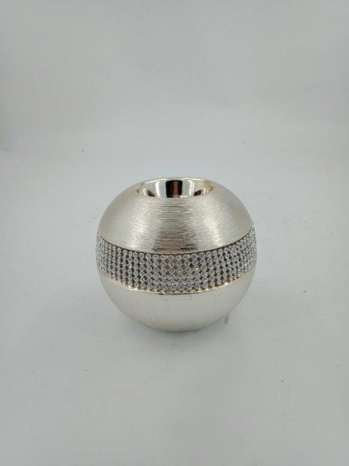 Στρογγυλό Διακοσμητικό Σαμπανιζέ Κεραμικό Κηροπήγιο Για Ρεσώ 10.2x10.2x8.4cm