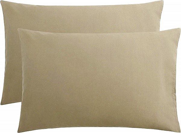 Ζεύγος Μαξιλαροθήκες Le Blanc Μονόχρωμες Beige 50Χ70