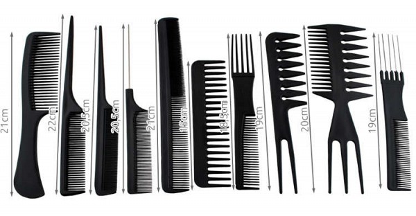 Hairdressing combs - set of 10