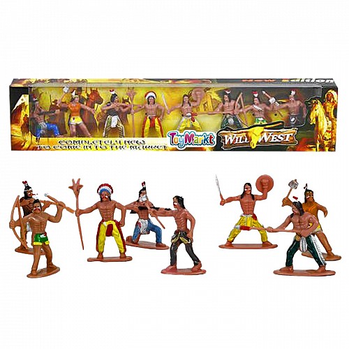 8 ινδιάνοι σε μακρόστενο κουτί 39x8x3cm ToyMarkt 913270