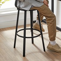 VASAGLE LBC026B02 Bar Stools, Kitchen Chairs with Metal Frame, Seat Height 73.2 cm, Easy Assembly, Industrial Design, Greige Black Set of 2