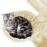 FEANDREA Cat Tree, Cat Tower, Widened Perch for Large Cats, Beige PCT51M