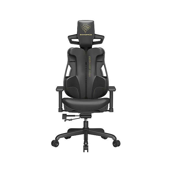 SONGMICS Gaming Armchair, EVOGAMER Chair, Office Chair, Imitation Carbon Fiber, with Adjustable Headrest and Armrests, Reclining Backrest, Capacity 150 kg, Ink Black OBG067B01