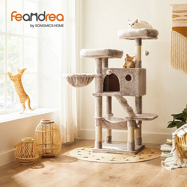 FEANDREA PCT162M01 Cat Scratching Post with Soft Cover - Light Brown